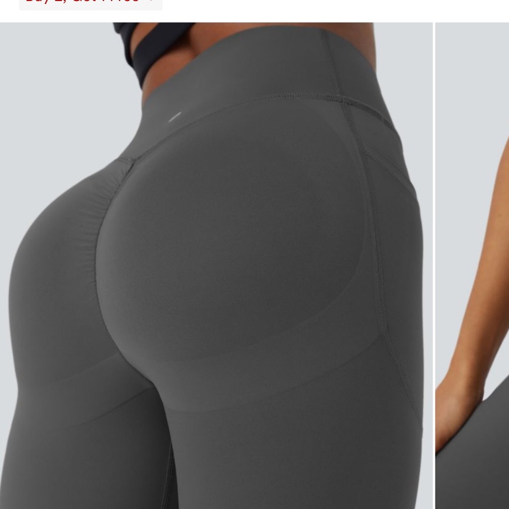 Halara High-Waisted Gray Women's Leggings Booty scrunch